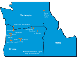 Praxis Locations State Map Only - OR, WA, ID (1) | Praxis Health