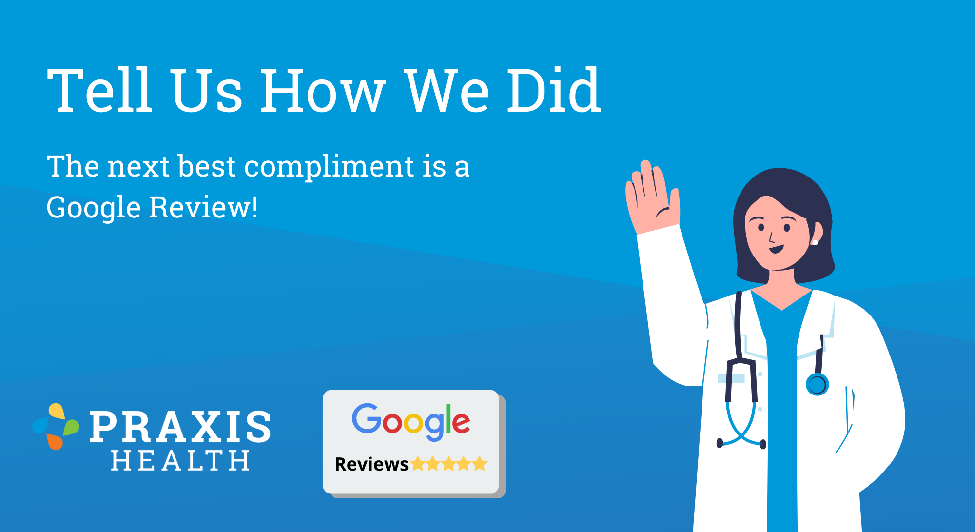 Tell Us How We Did - Google Review | Praxis Health | Praxis Health